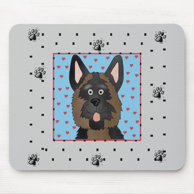 Mousepad Camiseta e presentes do cão de german shepherd (Frente)