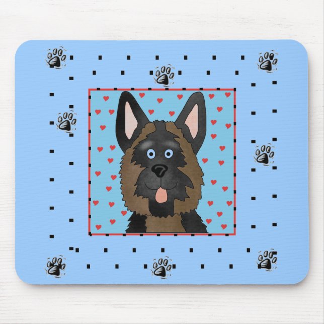 Mousepad Camiseta e presentes do cão de german shepherd (Frente)