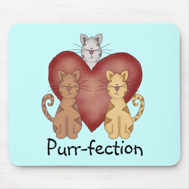 Mousepad Camiseta e presentes do purr-fection dos gatos (Frente)