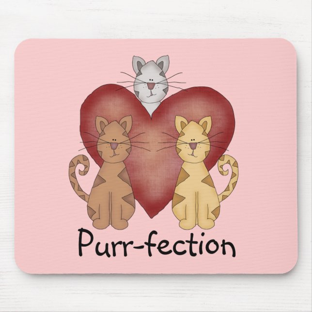 Mousepad Camiseta e presentes do purr-fection dos gatos (Frente)
