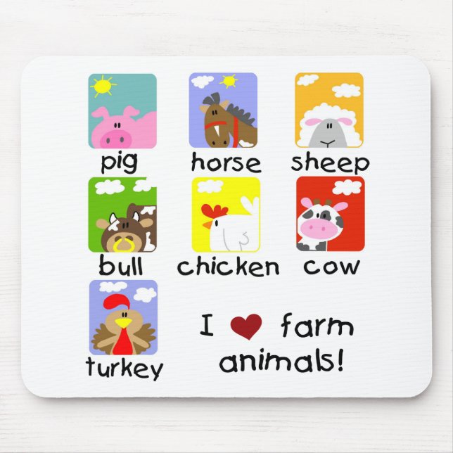 Mousepad Camiseta e presentes dos animais de fazenda (Frente)
