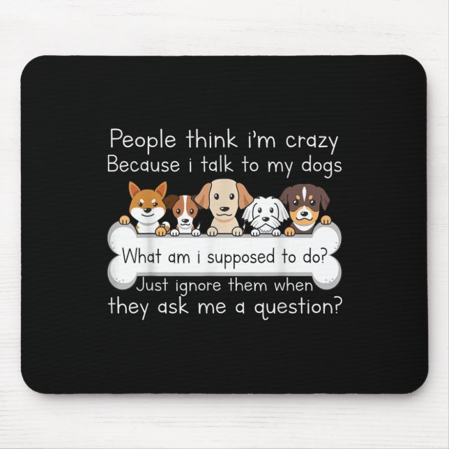 Mousepad Camiseta engraçada de cachorro falando citação ama (Frente)