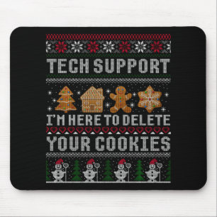 Mousepad Camiseta engraçada de Natal de suporte técnico de