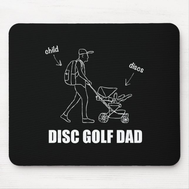 Mousepad Camiseta engraçada de pai de disc golf com strolle (Frente)