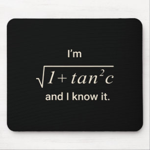Mousepad Camiseta engraçada de punho de matemática – Eu sou