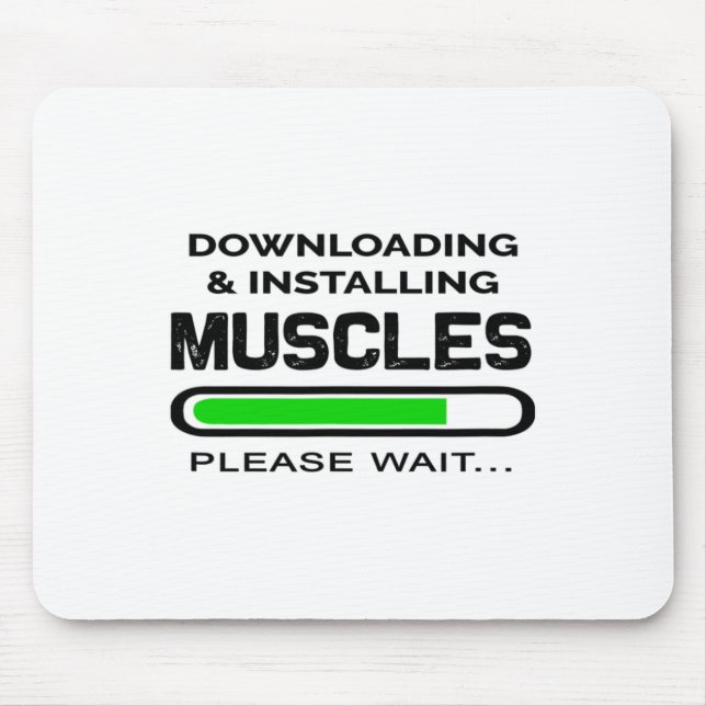 Mousepad Camiseta engraçada de treino de ginásio baixando e (Frente)