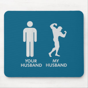 Mousepad Camiseta engraçada musculação marido marido mulher