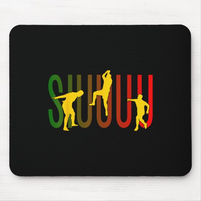 Mousepad Camiseta engraçada para fãs de futebol Siuuuu (Frente)