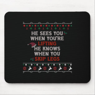 Mousepad Camiseta Feia e Divertida de Natal Estilo Levantam