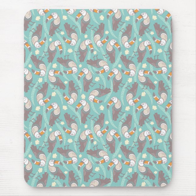 Mousepad Camiseta feminina de toucanos exóticos da moda (Frente)