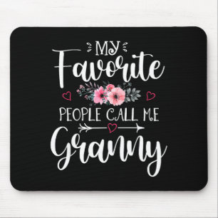 Mousepad Camiseta floral de vovó de pessoas favoritas
