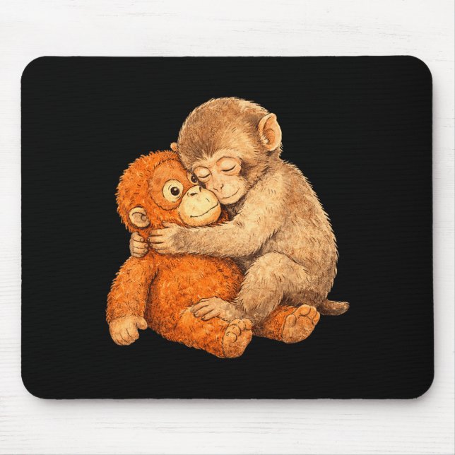 Mousepad Camiseta gráfica de soco de macaco  (Frente)