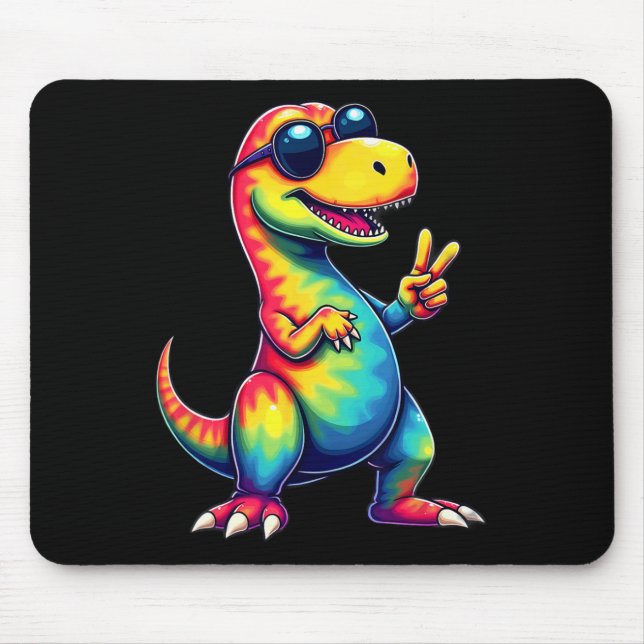 Mousepad Camiseta Hippie T-rex Sinal de Paz  (Frente)