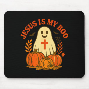 Mousepad Camiseta Jesus É Meu Boo Fofo Fantasma Cristão Hal