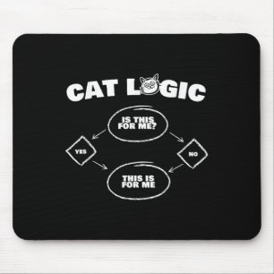 Mousepad Camiseta Lógica de Gato Divertida Nova Dádiva Para