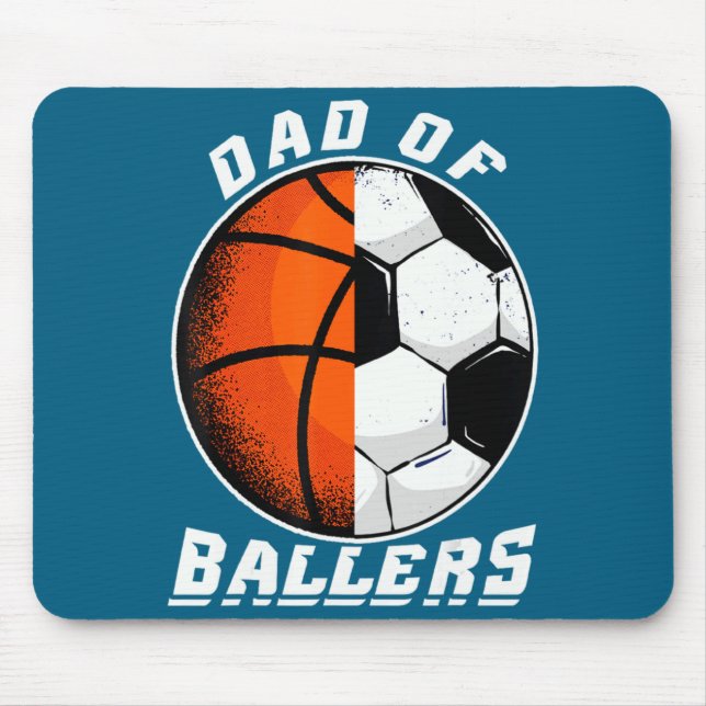 Mousepad Camiseta masculina pai de jogadores basquete futeb (Frente)