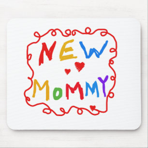 Mousepad Camiseta novo das mamães do texto das cores preli