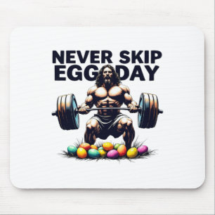 Mousepad Camiseta Nunca Pule o Dia do Ovo Jesus Engraçado P