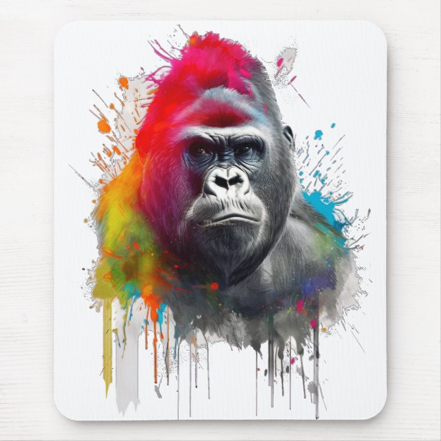 Mousepad Camiseta Rey de la Selva: Majestuoso Gorila Espald (Frente)