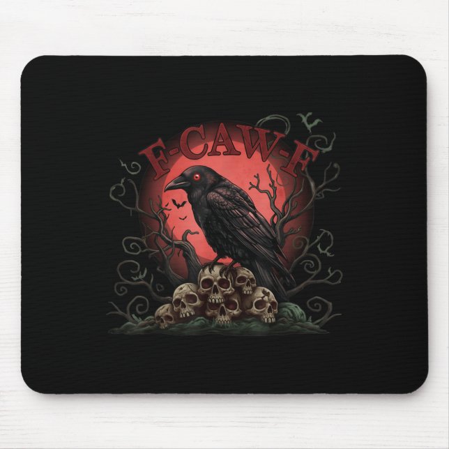 Mousepad Camiseta Skull Pilha Corvo F-caw-f Halloween (Frente)