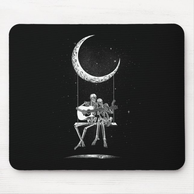Mousepad Camisetas De Bandas De Lua Skeleton - Rock And Rol (Frente)