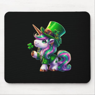 Mousepad Camisetas do Dia de São Patrício Unicórnio Irlandê
