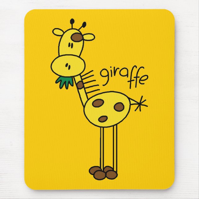 Mousepad Camisetas e Presentes de Girafa em Figuras Simples (Frente)
