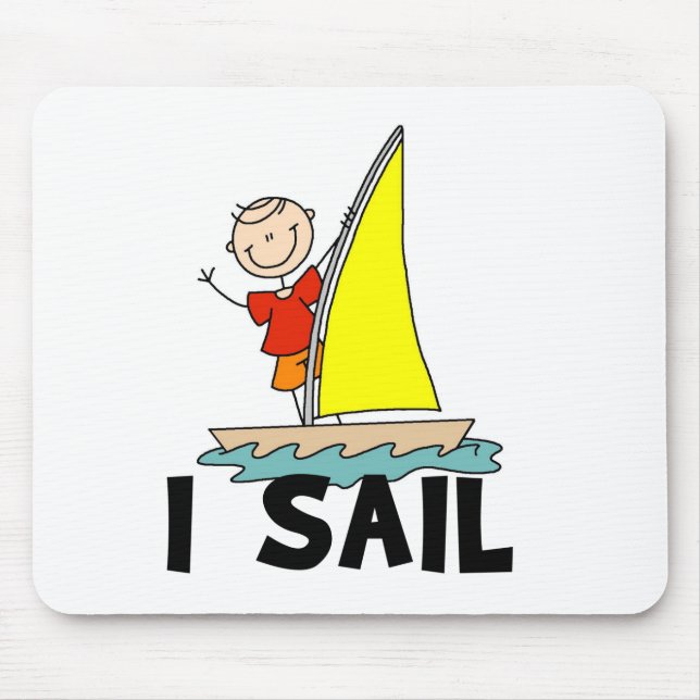 Mousepad Camisetas e presentes do Stick Figure I Sail (Frente)