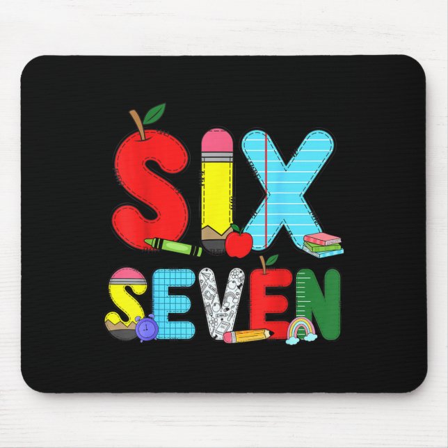Mousepad Camisetas engraçadas seis sete 6 7 meme professor  (Frente)
