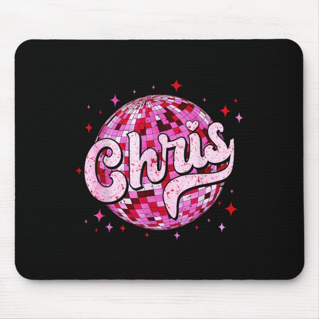Mousepad Camisetas Groovy Chris Primeiro Nome D Eu Amo Chri (Frente)