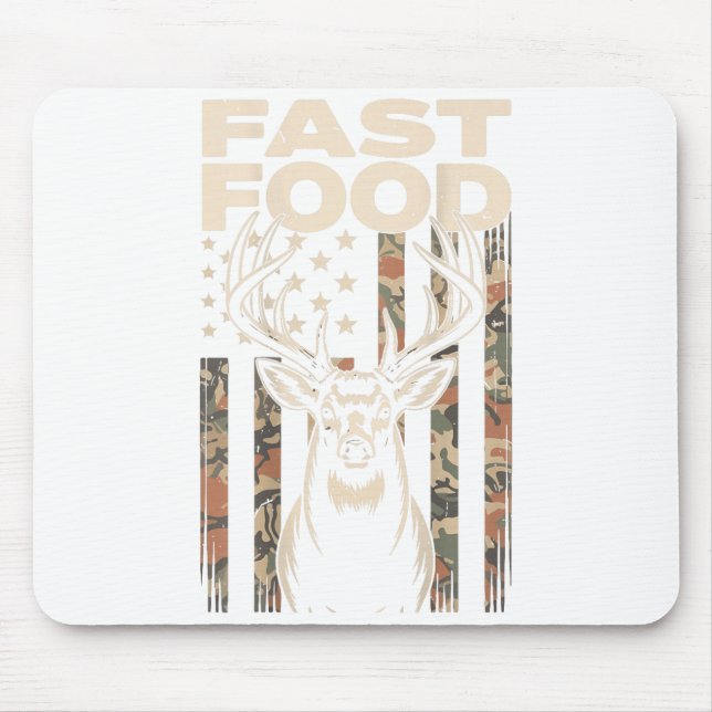 Mousepad Camo Deer Hunting Fast Food Gag Hunter Gift Funny  (Frente)