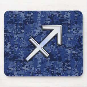 Mousepad Camo Digital Marinho Sagitário de Silver Zodiac S