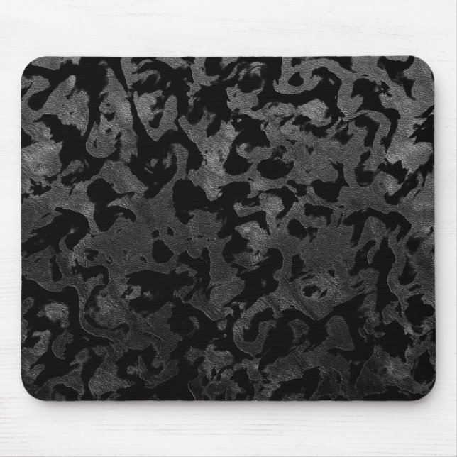 Mousepad Camo moderno - Cinzas pretas e escuras - camuflage (Frente)