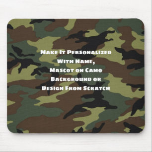 Mousepad Camo Pattern Mouse Pad, Mascot de Nome Personaliza