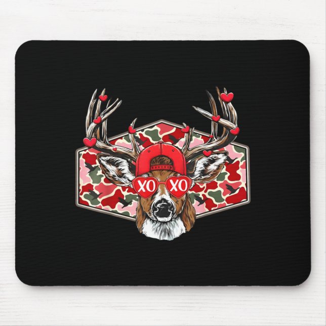Mousepad Camo Xoxo Valentine Buck Deer Hunting Season Famil (Frente)