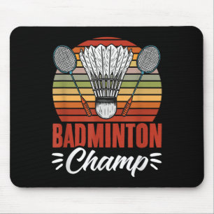 Mousepad Campa Badminton Raquete Volante Badminton Vintage