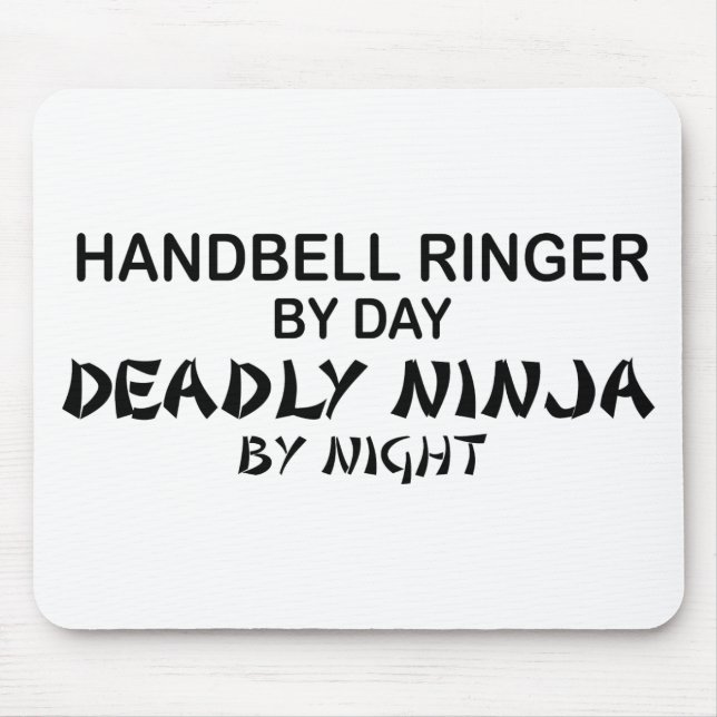 Mousepad Campainha Ninja mortal do Handbell em a noite (Frente)