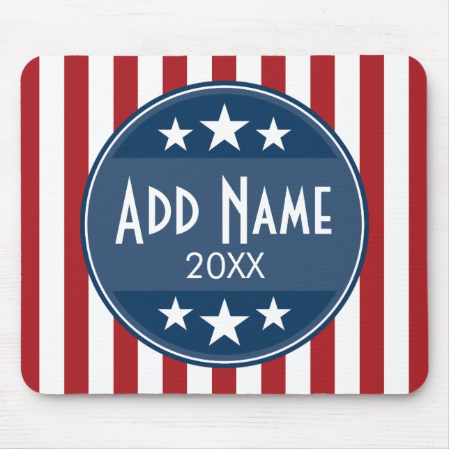 Mousepad Campanha Política - Estrelas e Stripes Patriotas (Frente)