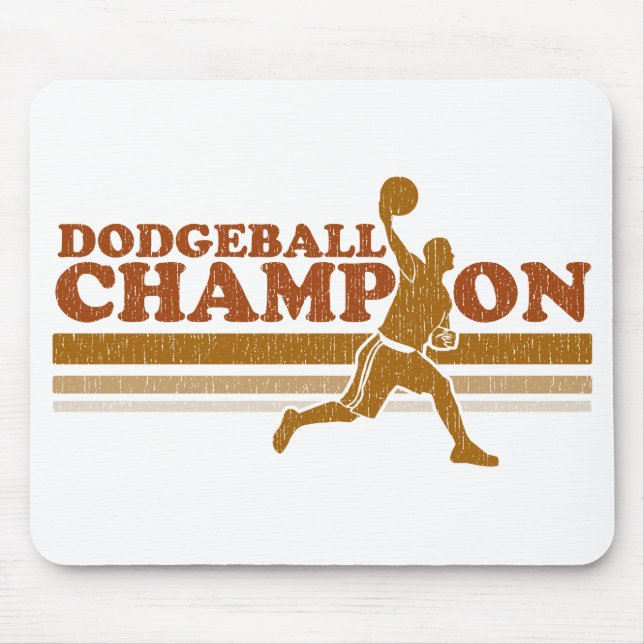 Mousepad Campeão de Dodgeball do vintage (Frente)