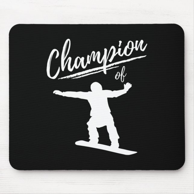 Mousepad Campeão De Snowboard - Snowboard Snowboard (Frente)