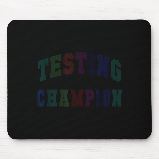 Mousepad Campeão de teste Kawaii dia de teste professor bru (Frente)