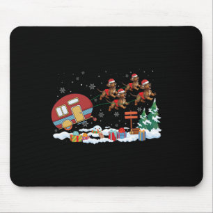 Mousepad Camper Van Dachshund Dog Sleigh Santa Hat Christma