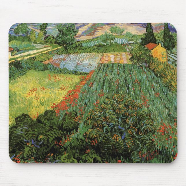 Mousepad Campo com Papoulas por Vincent van Gogh (Frente)
