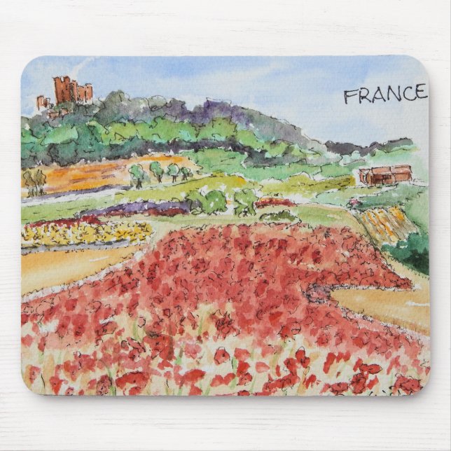 Mousepad Campo das papoilas no tapete do rato de France (Frente)