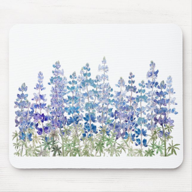 Mousepad campo de flores roxas azuis (Frente)