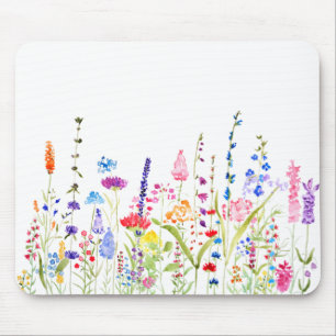 Mousepad campo de flores silvestres coloridas