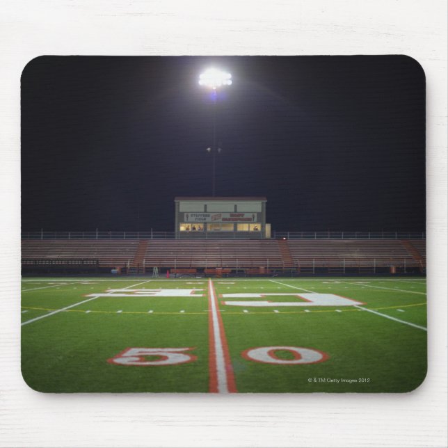 Mousepad Campo de futebol americano iluminado à noite (Frente)