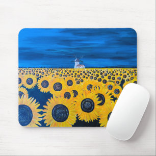 Mousepad Campo de Girassóis Pintura por Alfred Fox