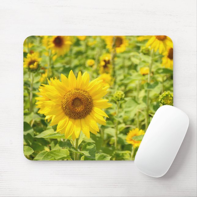Mousepad Campo de girassol amarelo (Com mouse)