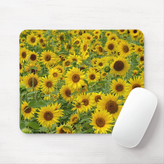 Mousepad Campo de girassol amarelo (Com mouse)